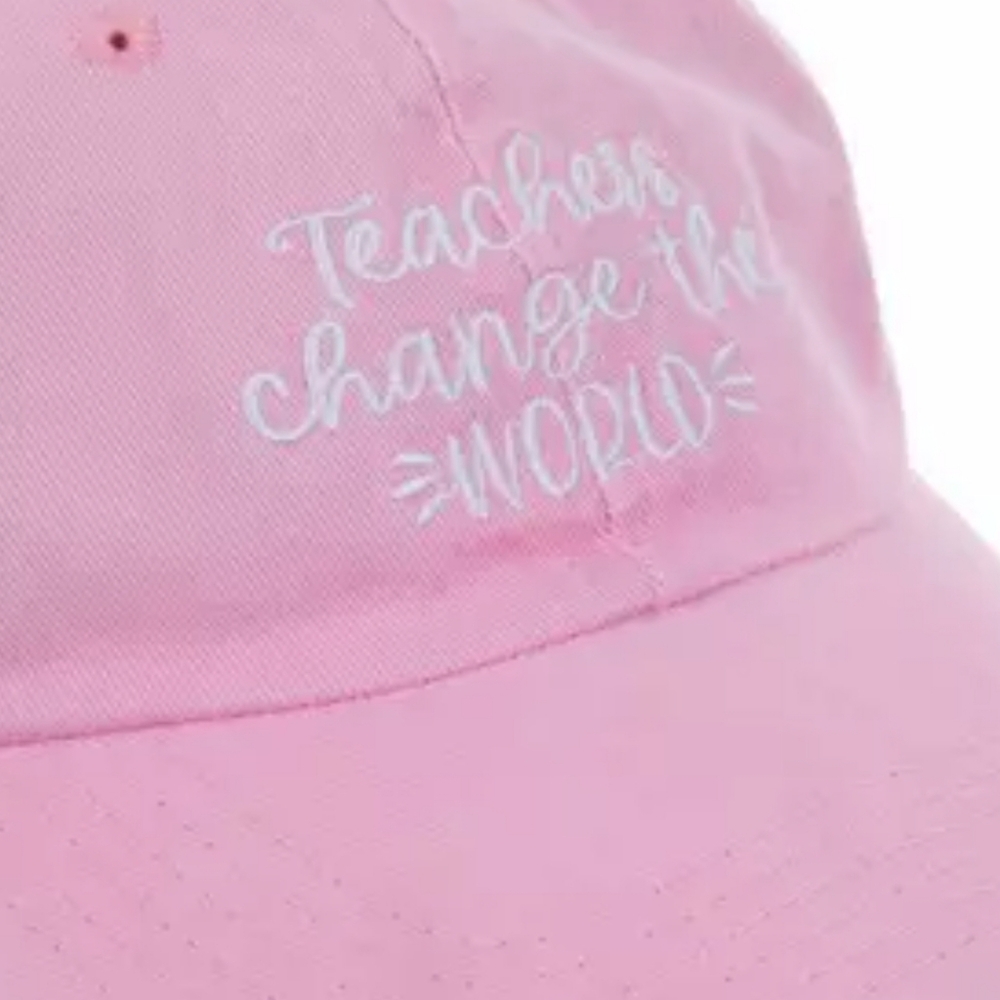 Teachers Change The World Baseball Pink Cap NEW - Picture 2 of 4